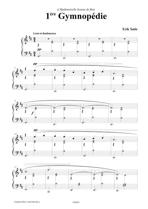 3 Gymnopédies. Erik Satie. Digital sheet music - Editions François Dhalmann