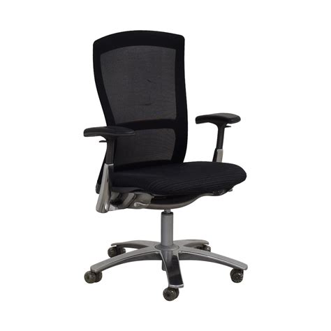 80% OFF - Knoll Knoll Life Black Striped Desk Chair / Chairs