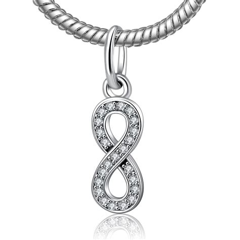 Authentic 925 Sterling Silver Bead Charm Infinite Shine, Beloved Infinity Pendant Beads Fit ...