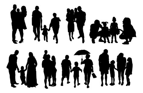 8 Family Silhouette (PNG Transparent) | OnlyGFX.com