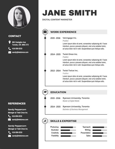 Infographic Resume Template For Freshers • Business Template Ideas