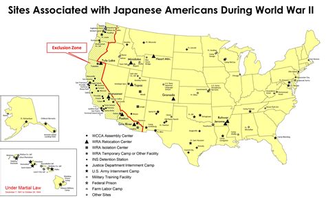 Locations of Japanese-American Concentration Camps During WW2 : r/MapPorn