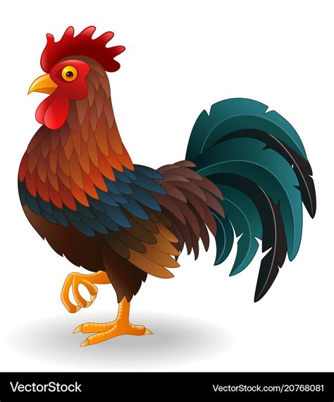 Cute rooster cartoon Royalty Free Vector Image