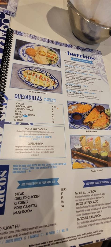 Menu at Azul Tequila pub & bar, Ocala