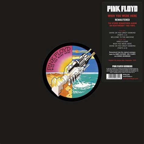 Pink Floyd Wish You Were Here LP 180 Gram Vinyl Remastered Bernie Grundman Warner Optimal 2016 ...