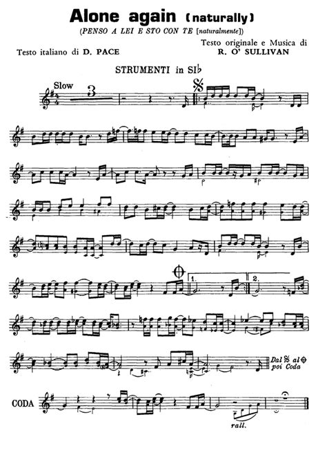 ALONE AGAIN (NATURALLY) Bb Sheet music | Easy Sheet Music