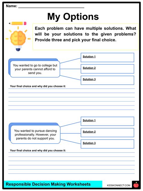 Printable Decision Making Worksheet