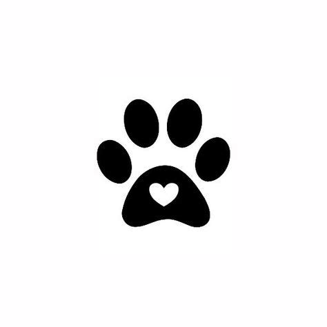 Paw Print Stamp, mini rubber stamp, dog paw stamp, cat paw stamp, paw print with love heart, pet ...