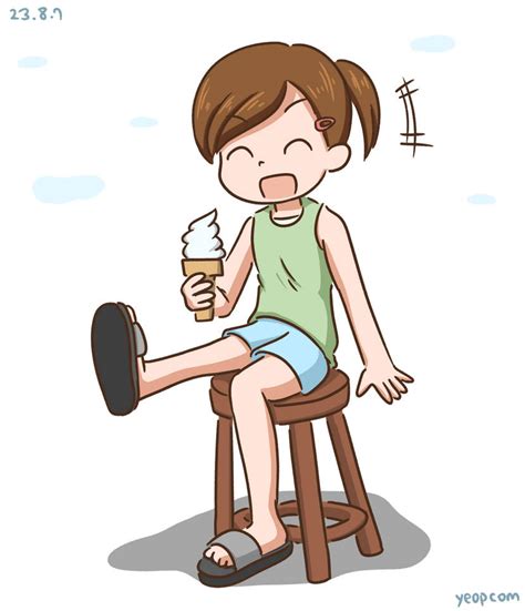 girl eating Ice cream by yeopcom on DeviantArt