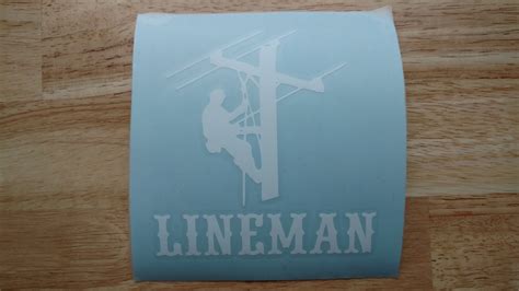 Lineman Power Line Utility Worker Vinyl Decal 22 Colors 10 | Etsy