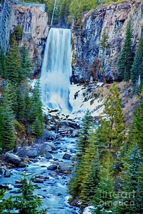 Winter at Tumalo Falls Mixed Media by David Millenheft - Fine Art America