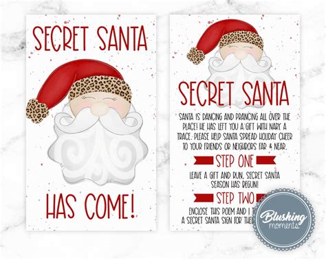 SECRET SANTA CHRISTMAS Game Printable Secret Santa Activity for ...