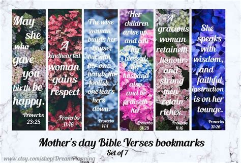 Christian Bookmarks for Women Mother's Day Bible Verses - Etsy ...