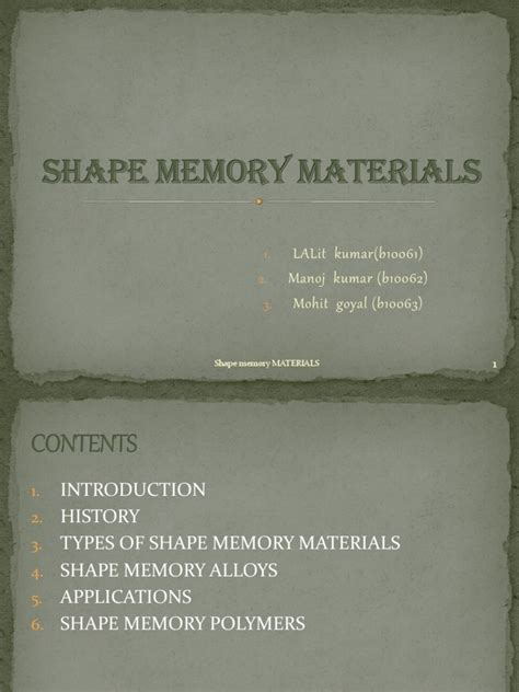 Shape Memory Materials | Shape Memory Alloy | Metals | Free 30-day Trial | Scribd