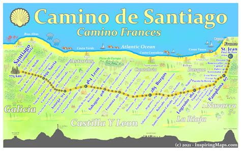 autopista Apoyarse vesícula biliar camino de santiago frances route map ...