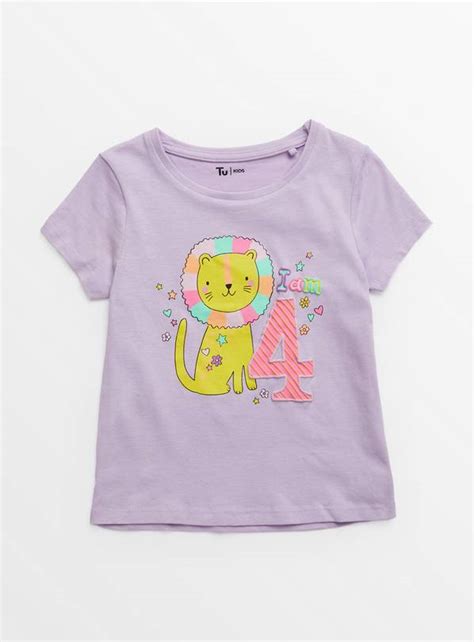 Buy Lilac I Am 4 T-Shirt 3-4 years | Tops and t-shirts | Argos