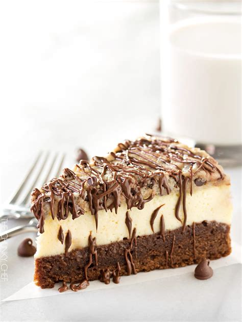 Brownie Bottom Cookie Dough Cheesecake - The Chunky Chef