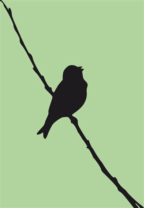 singing-bird silhouette - Openclipart