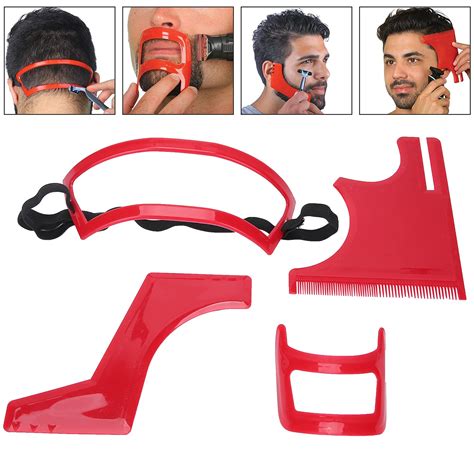 Buy 4 Pcs Beard Shaping Tool, Haircut Tool Kit, Beard Shaper Template ...