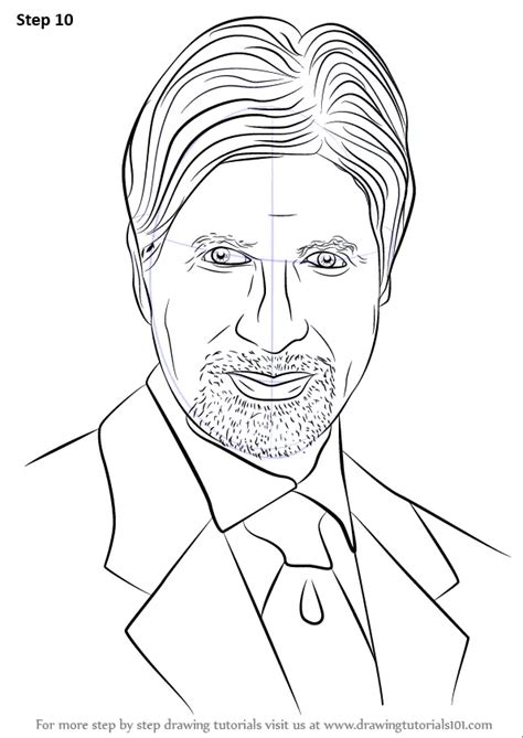 Learn How to Draw Amitabh Bachchan (Celebrities) Step by Step : Drawing ...