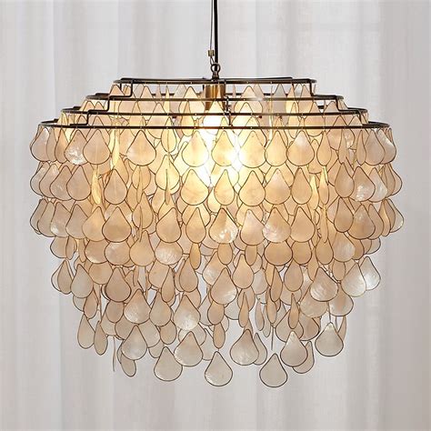 Teardrops Capiz Chandelier + Reviews | CB2 | Capiz chandelier, Shell ...