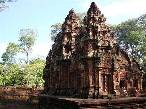 Asisbiz Banteay Srei Temple innately carved sandstone Sanctuary tower 06