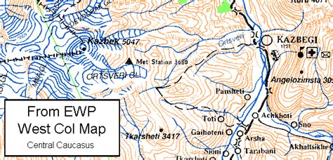 Mount Kazbek Map