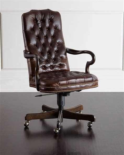 Massoud Blevens Tufted-Leather Office Chair | Leather office chair, Luxury office chairs, Office ...