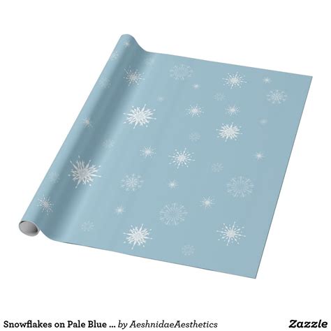 Snowflakes on Pale Blue Wrapping Paper | Zazzle | Blue wrapping paper, Wrapping paper, Holiday ...