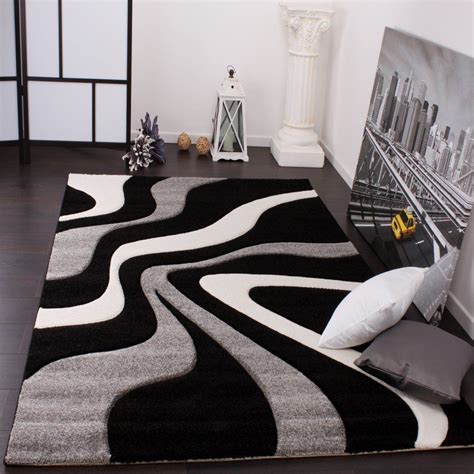 Modern Rugs Grey Black and White Abstract Living Room Rug Carpet Mat Small Large Grey And White ...