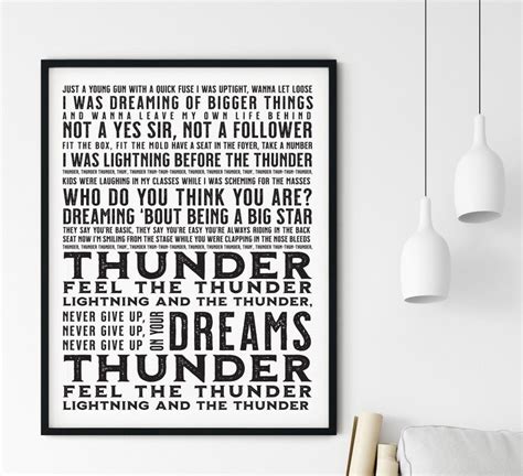 Imagine Dragons Thunder Song Lyrics Print | Etsy