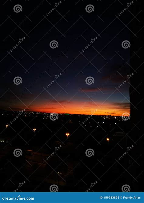 Nightfall stock image. Image of nightfall, lights, views - 159283895