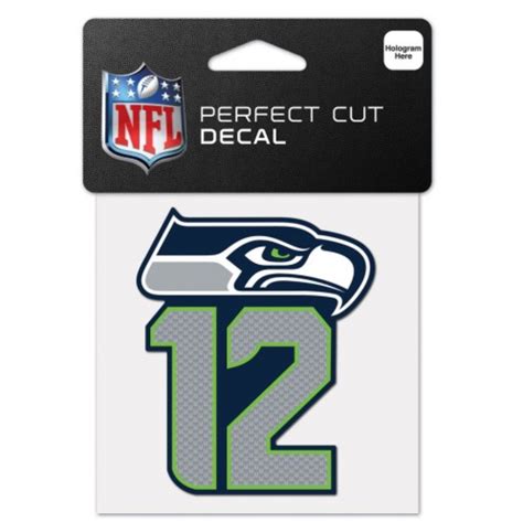 Seattle Seahawks 12th Man & Logo - 4x4 Die Cut Decal at Sticker Shoppe