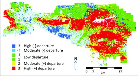 The 2010 Fire Return Interval Departure (FRID) map for the San ...