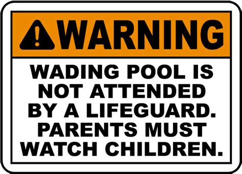 No Lifeguard At The Wading Pool Sign - Get 10% Off Now