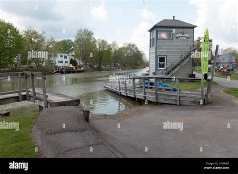 Erie Canal boat launch, Fairport NY USA Stock Photo - Alamy