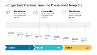 3 Stage Task Planning Timeline Template for PowerPoint - SlideModel