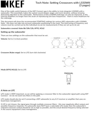 KEF LS50 Wireless II Subwoofer Setup Guide | Manualzz