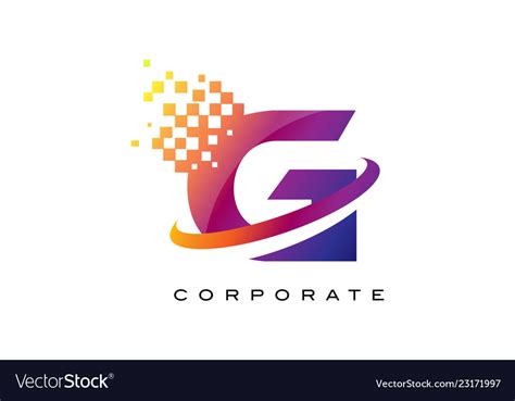 Letter g colourful rainbow logo design Royalty Free Vector