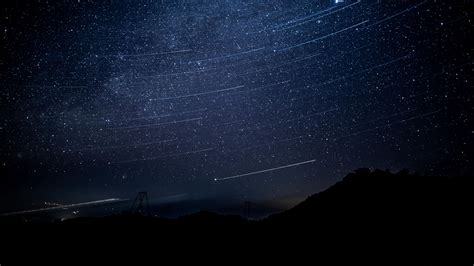 starry sky, stars, night, shine, dark, 4k HD Wallpaper