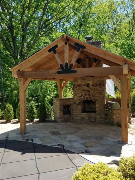 A Backyard Pavilion with a Fireplace Serves As a Multi-Purpose Outdoor ...