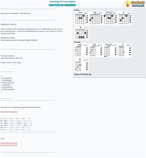 Chord: Learning To Love Again - Mat Kearney - tab, song lyric, sheet ...