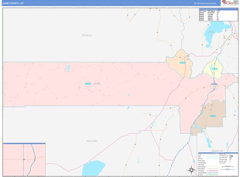 Juab County, UT Wall Map Color Cast Style by MarketMAPS - MapSales.com