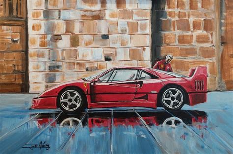 Painting Ferrari F40 original art Ferrari F40, Automotive, Original Art ...