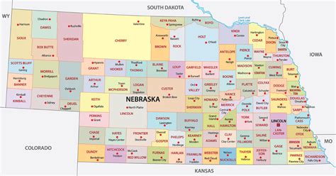 Nebraska Counties Map | Mappr