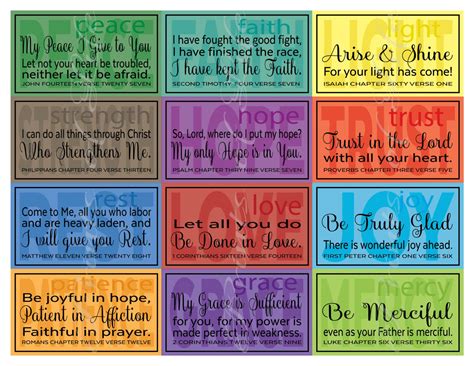 Bible verse notes. Lunchbox cards. Instant download printable PDF. 24 business card size notes ...