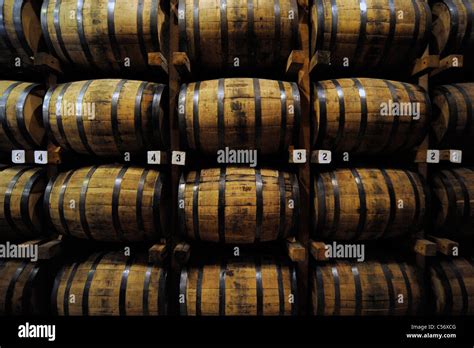 Wooden Whiskey Barrels in Lynchburg, Tennessee, USA Stock Photo - Alamy