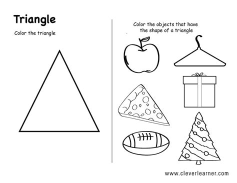 Free Triangle shape activity worksheets for school children