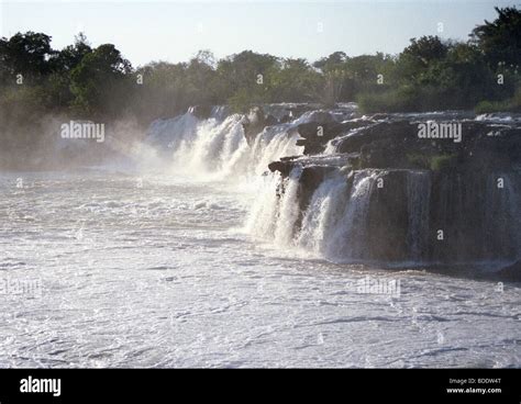 Ngonye falls on the Zambezi river, near Sioma in western Zambia Stock ...