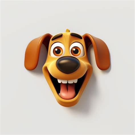 Premium AI Image | Cartoon dog mascot smiley face on white background